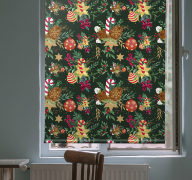 Festliga godiselement Rullgardin blommig - Tenstickers