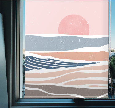 Fridfulla solnedgångsvågor Rullgardin mer vintage - Tenstickers