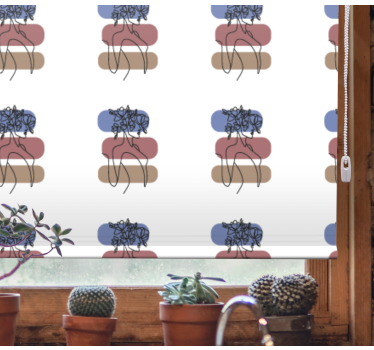 Geometrisk kvinna design Rullgardin blommig - Tenstickers
