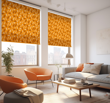 Geometriska orange toner Rullgardin vardagsrum - Tenstickers