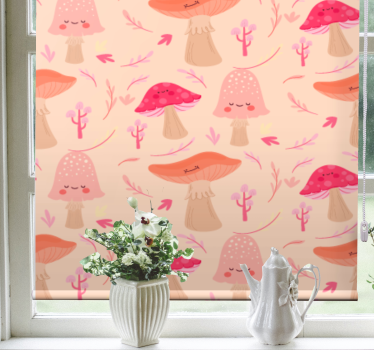 Glad klassisk svamp fler blommor och plantera rullgardin - Tenstickers