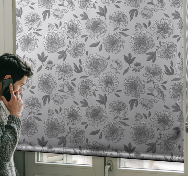 Grå kryddnejlika blomma köksgardin - Tenstickers