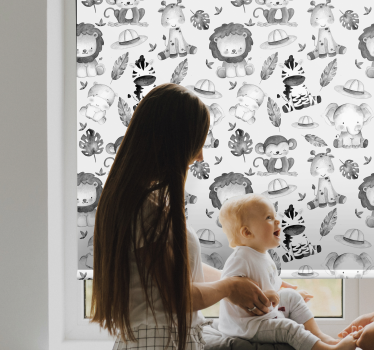 Gråa djurungar Rrullgardin barn - Tenstickers