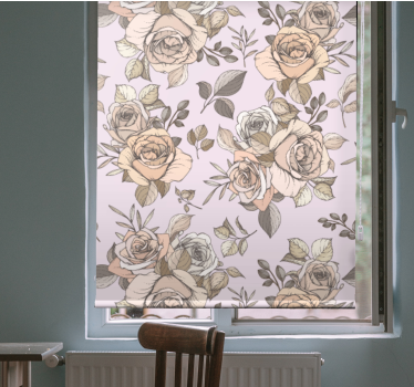 Graciöst rosmotiv Rullgardin blommig - Tenstickers