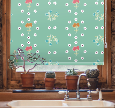 "granny chic" mönster blomrullgardin - Tenstickers