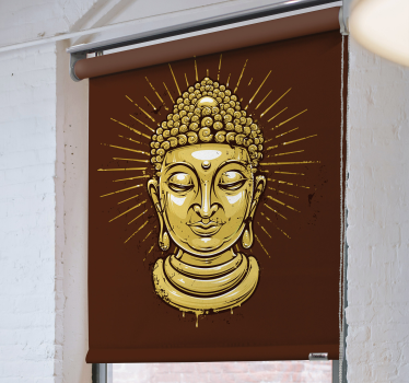 Gyllene buddha sillouhette zen rullgardin - Tenstickers