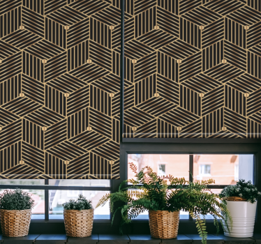 Gyllene geometriska decomönster rullgardin elegans - Tenstickers