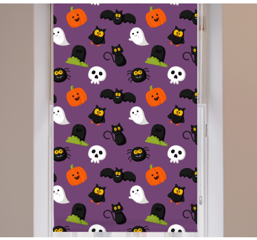 Halloween tema karaktärer barn rullgardin - Tenstickers