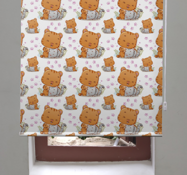 Härliga kattpar som leker barn rullgardin - Tenstickers