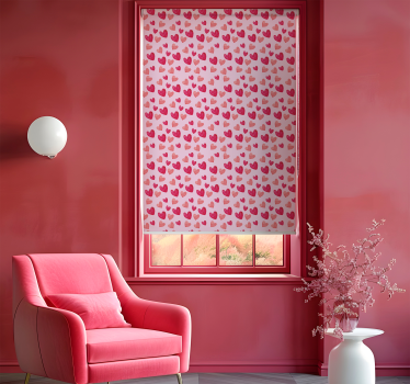 Hjärta rosa mönster Rullgardin romantisk - Tenstickers
