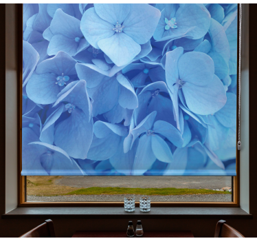 Hortensia blomma rullgardin - Tenstickers