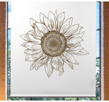 Illustration stor solros blomma rullgardin - Tenstickers