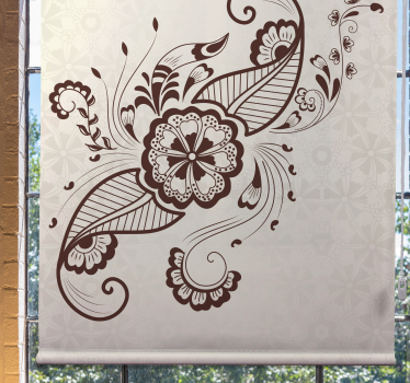 Intrikat blommotiv Rullgardin blommig - Tenstickers