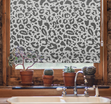 Klassisk stil, grå leopardmönstrad djurgardin - Tenstickers