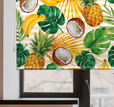 Kokosnötter och ananas modernt rullgardin - Tenstickers