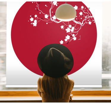 Japansk körsbärscirkel Rullgardin blommig - Tenstickers