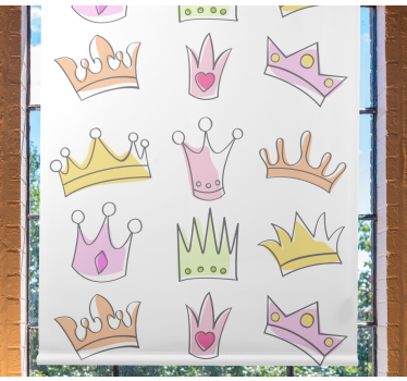 Krona ritningar barn rullgardin - Tenstickers