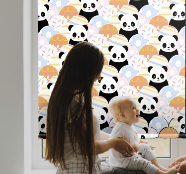 Lapptäcke djur panda design djur rullgardin - Tenstickers