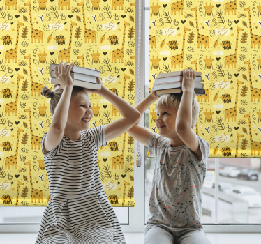 Gula djungeldjur Rrullgardin barn - Tenstickers