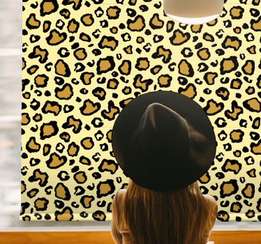 Leopardmönster klassiskt mönster djur rullgardin - Tenstickers