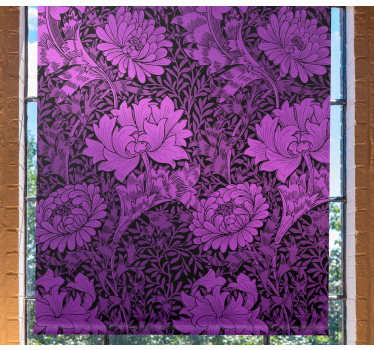 Lila botaniskt motiv Rullgardin blommig - Tenstickers