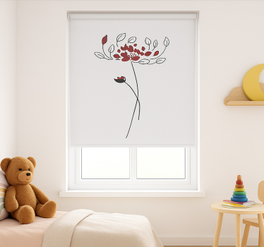 Minimalistisk botanisk skiss Rrullgardin barn - Tenstickers