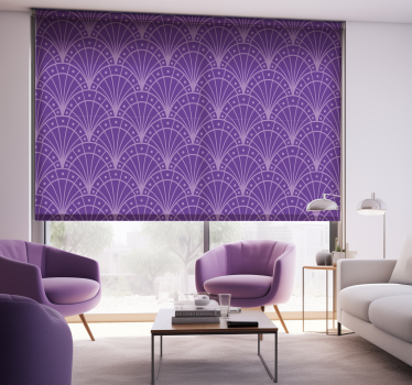Minimalistisk lila artdeco Rullgardin vardagsrum - Tenstickers