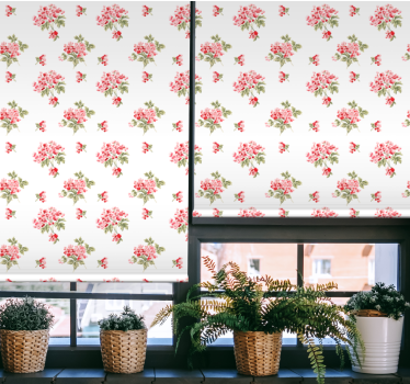 Minimalistiska shabby chic blommor och växtrullgardin - Tenstickers