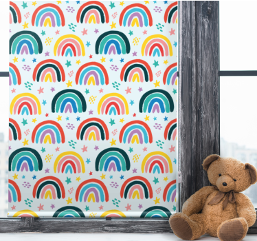 Mycket färgglada regnbågsmönster barn rullgardin - Tenstickers