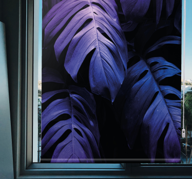 Neon exotiska blad fler blommor och växt rullgardin - Tenstickers