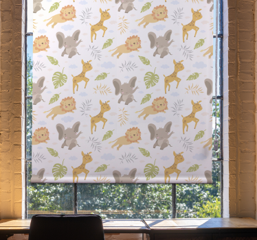 Nordic minimalistic safari kids rullgardin - Tenstickers