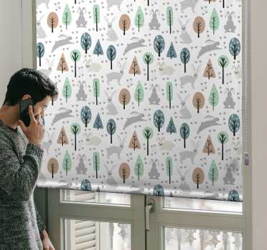 Nordisk skog fauna djur rullgardin - Tenstickers