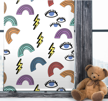 ögon och blixtar mönster barn rullgardin - Tenstickers