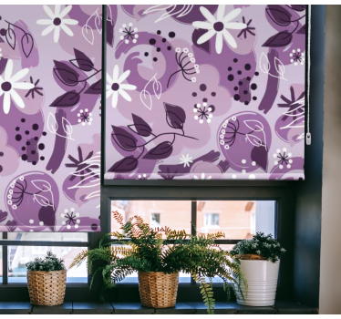 Olika lila blomma rullgardin - Tenstickers
