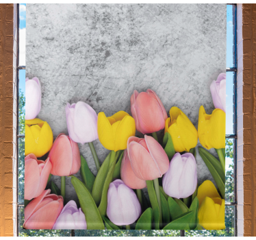 Olika tulpan blommor blomma rullgardin - Tenstickers