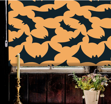 Orange och svart fladdermöss mönster barn rullgardin - Tenstickers