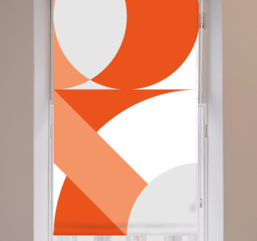 Orange vitt färgblock vardagsrum rullgardin - Tenstickers