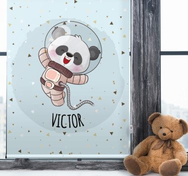Panda astronaut med namn Rrullgardin barn - Tenstickers