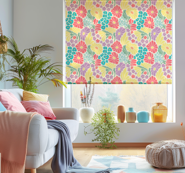 Pastellblommor Rullgardin vardagsrum - Tenstickers