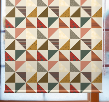 Patchwork geometriska mer vintage rullgardin - Tenstickers