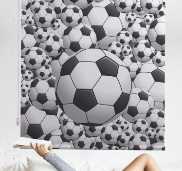 Poäng vit fotbollssport rullgardin - Tenstickers