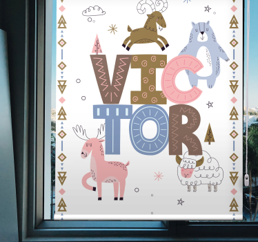 Polar unga djur med namn personlig rullgardin - Tenstickers