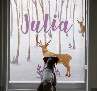 Rådjur i snö med namn Rrullgardin barn - Tenstickers