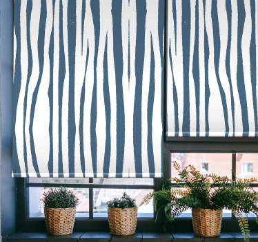 Randig blå "hampton style" modern rullgardin - Tenstickers