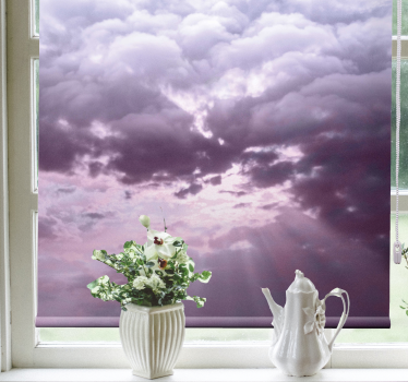 Realistisk himmel med solljus moln rullgardin - Tenstickers