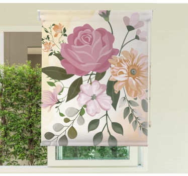 Realistiska blommor och plantera rullgardiner - Tenstickers