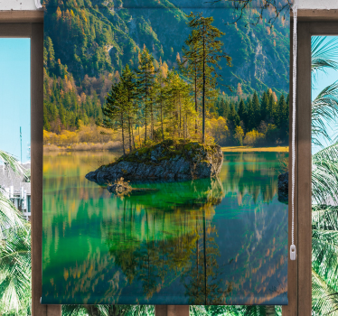 Reflekterad träd natur rullgardin - Tenstickers