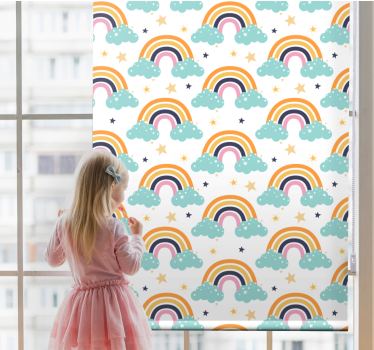 Regnbågar och moln Rrullgardin barn - Tenstickers