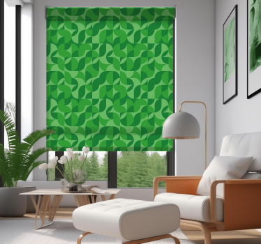 Retro geometrisk Rullgardin grön - Tenstickers