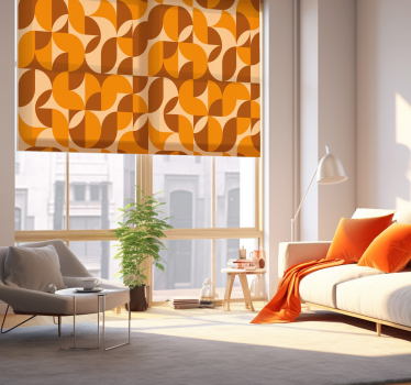Retro orange figurer Rullgardin vardagsrum - Tenstickers